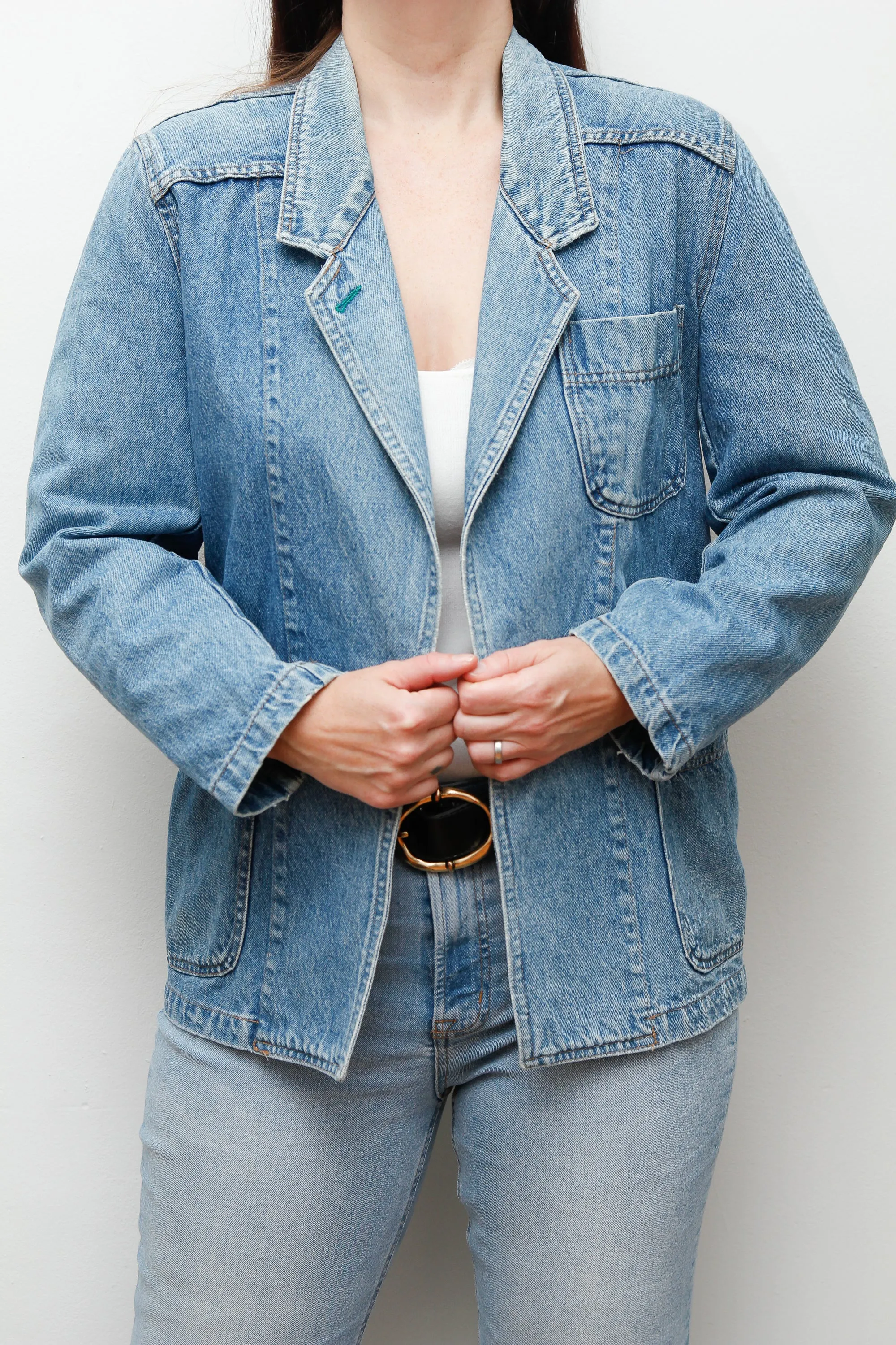 1980's Denim Blazer Oversized Jacket