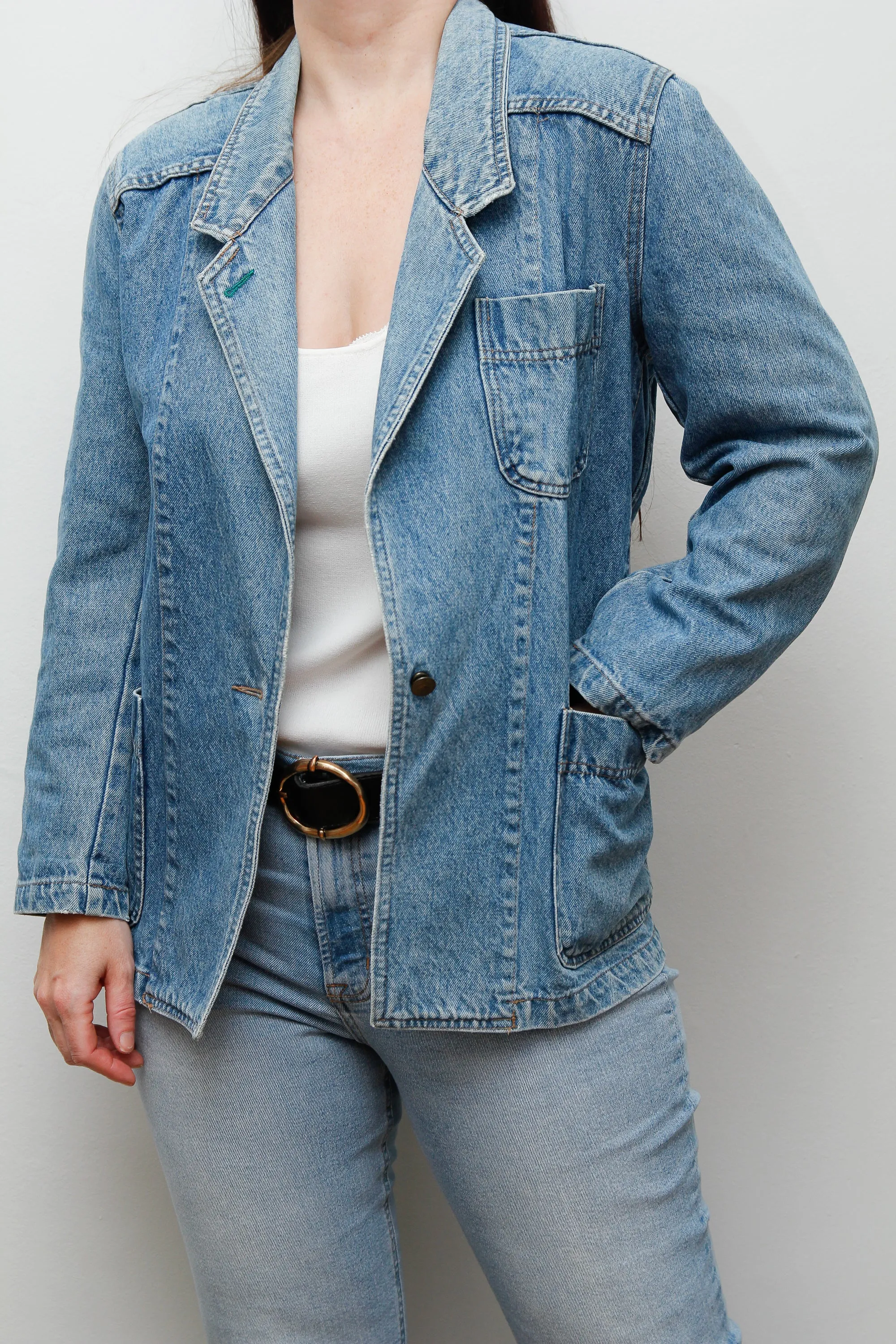 1980's Denim Blazer Oversized Jacket