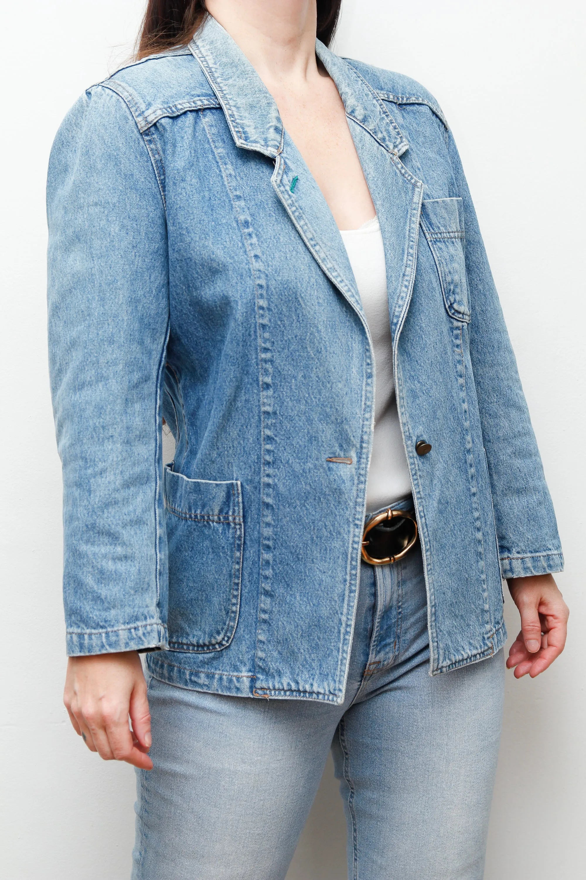 1980's Denim Blazer Oversized Jacket