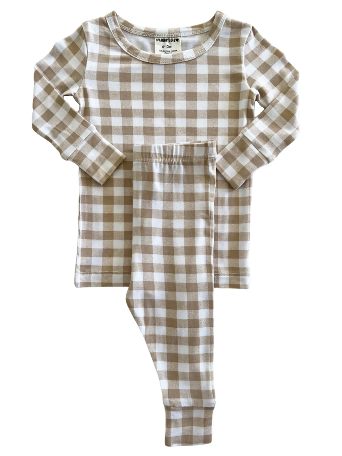 2-Piece Set, Tan Gingham