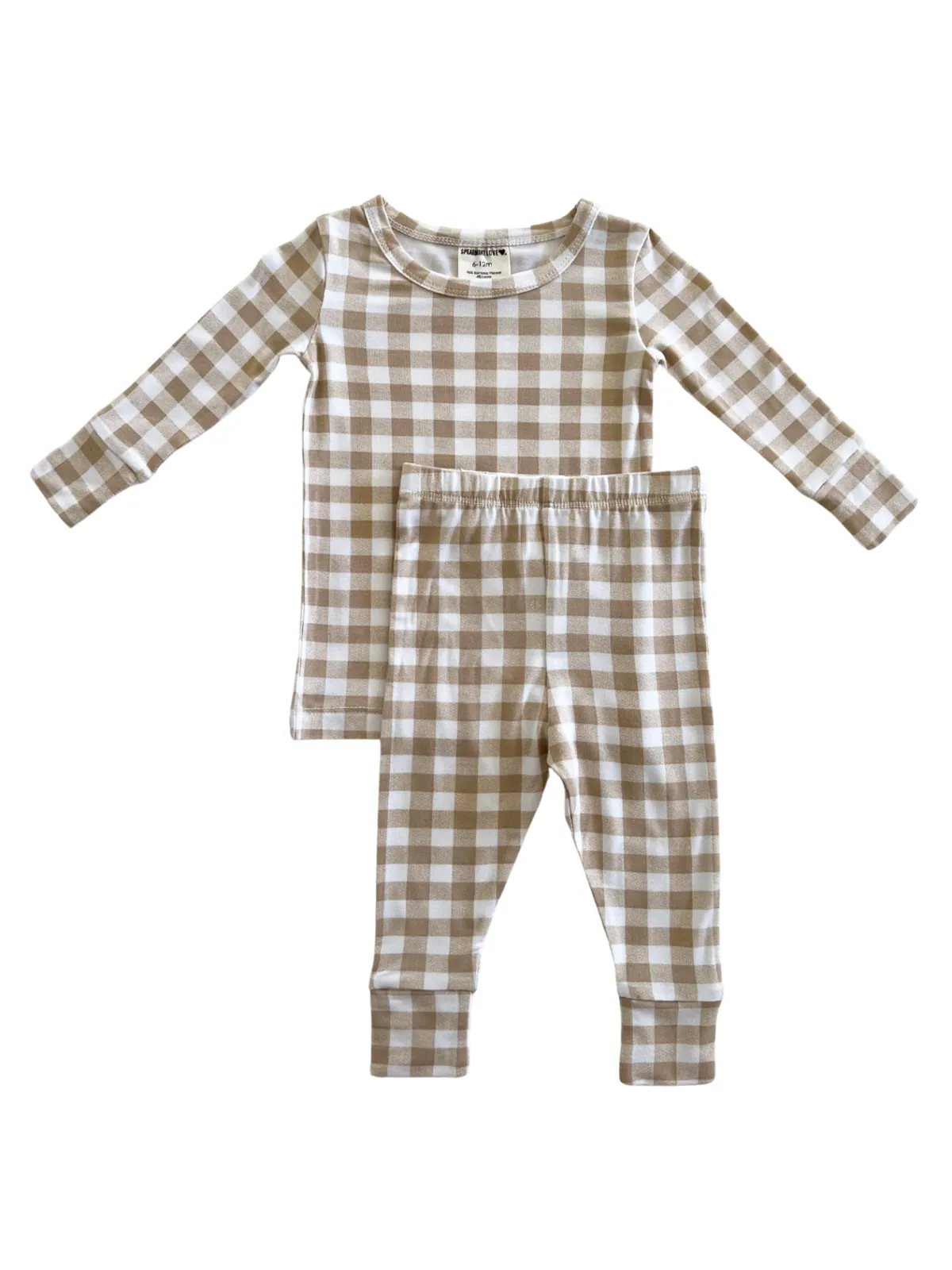 2-Piece Set, Tan Gingham