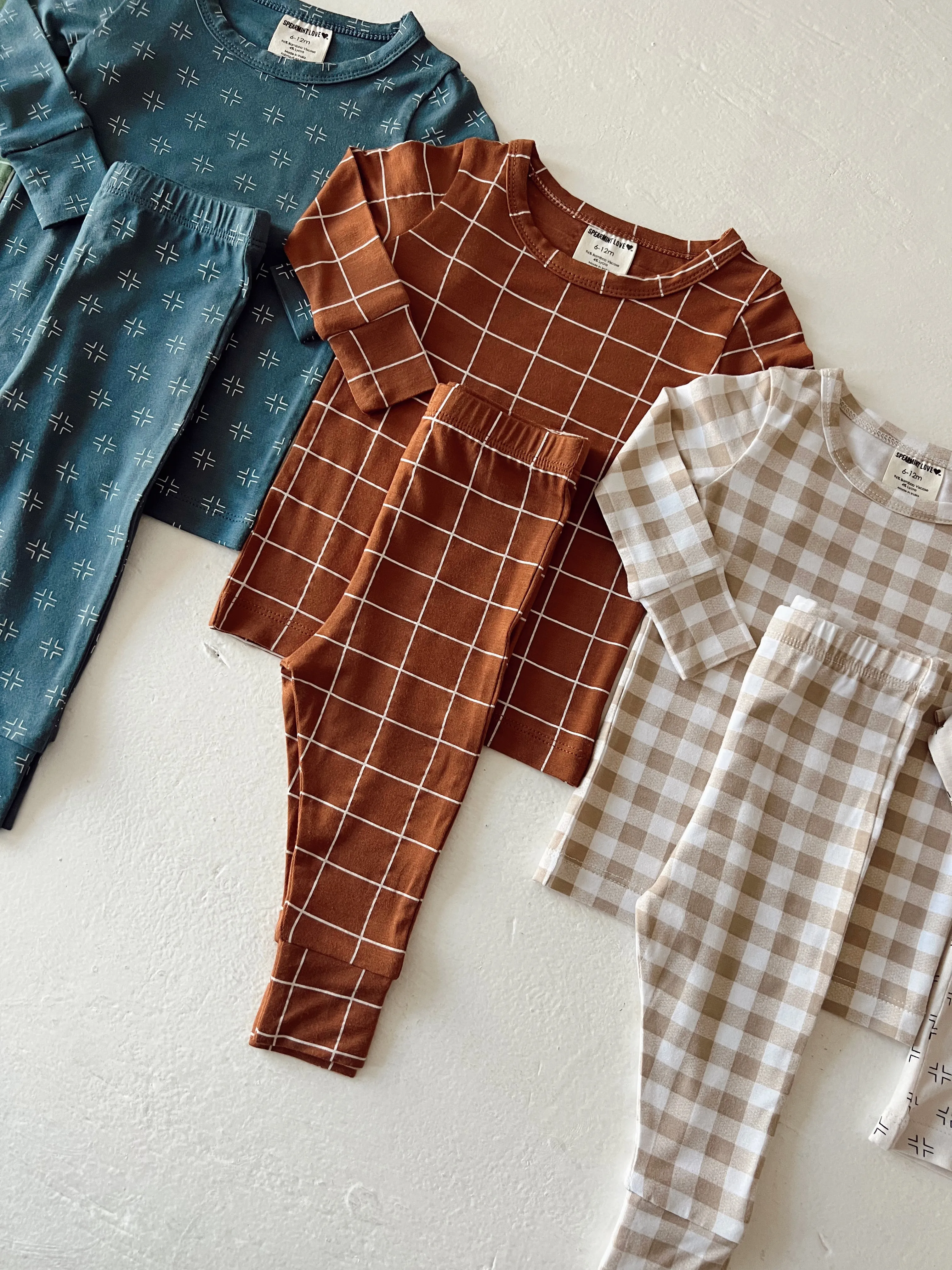 2-Piece Set, Tan Gingham