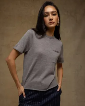 27 Miles Malibu - Rayna sweater in Heather Grey 100% cashmere.