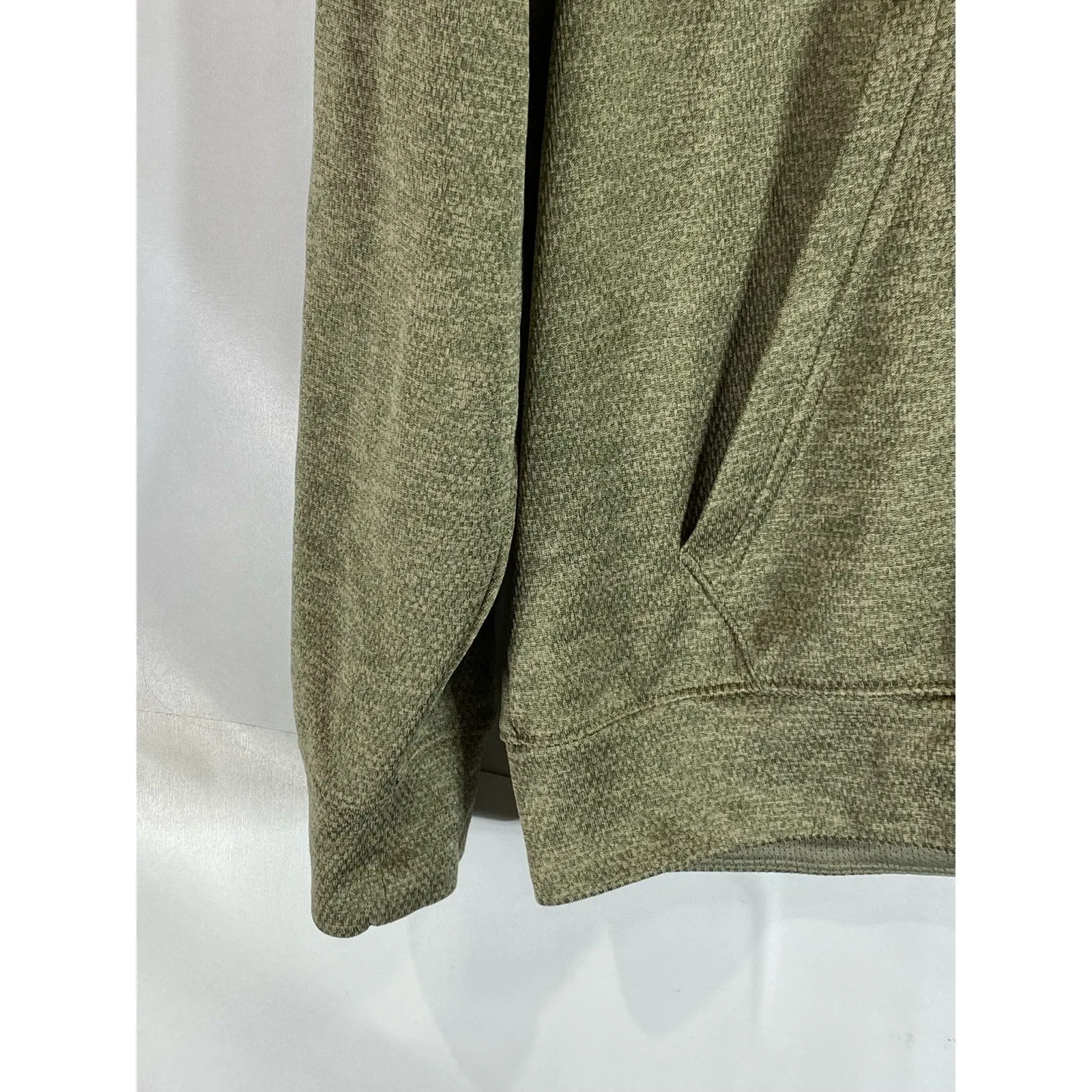 ADIDAS Men's Olive Green Logo Performance Fleece Pullover Hoodie SZ L