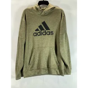 ADIDAS Men's Olive Green Logo Performance Fleece Pullover Hoodie SZ L