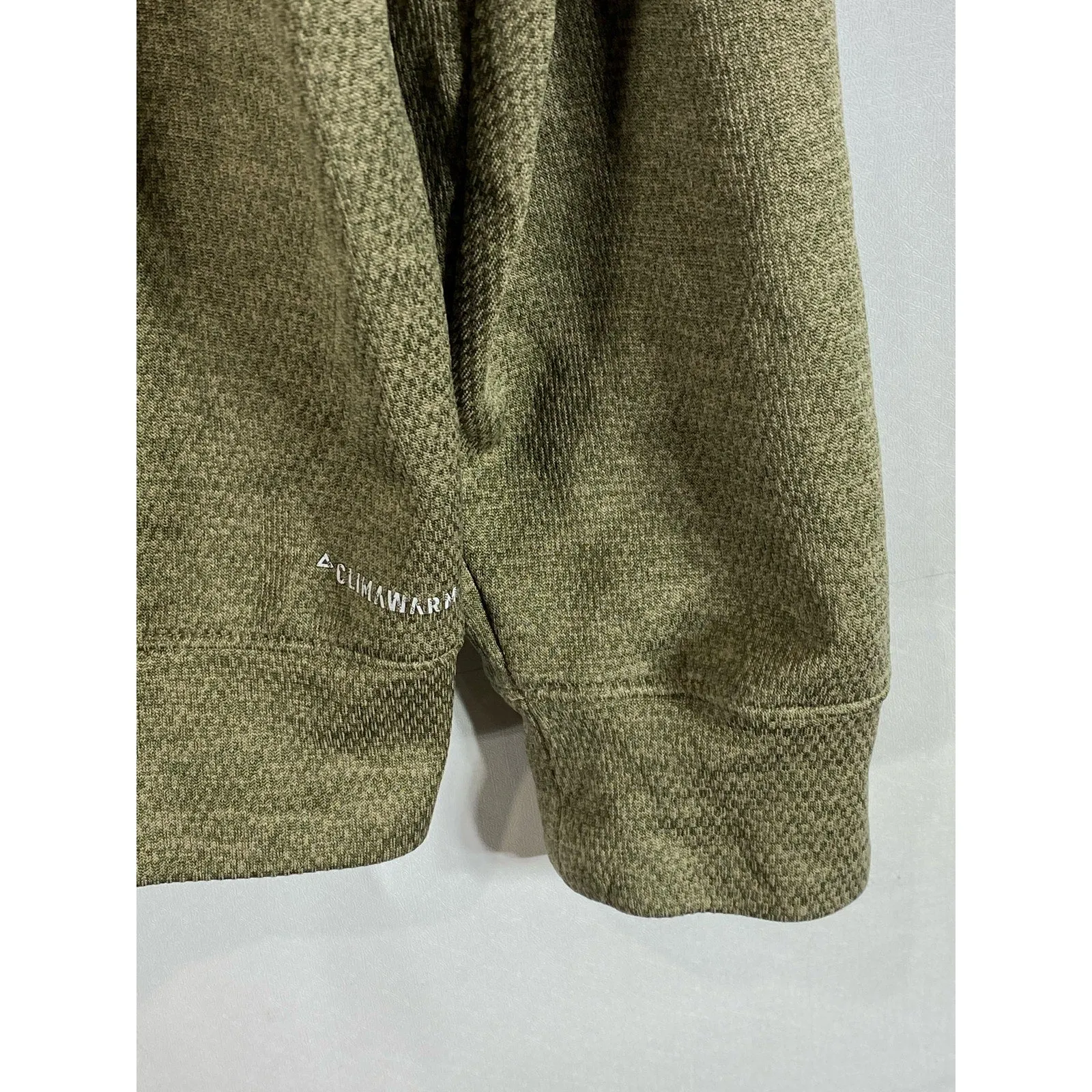 ADIDAS Men's Olive Green Logo Performance Fleece Pullover Hoodie SZ L