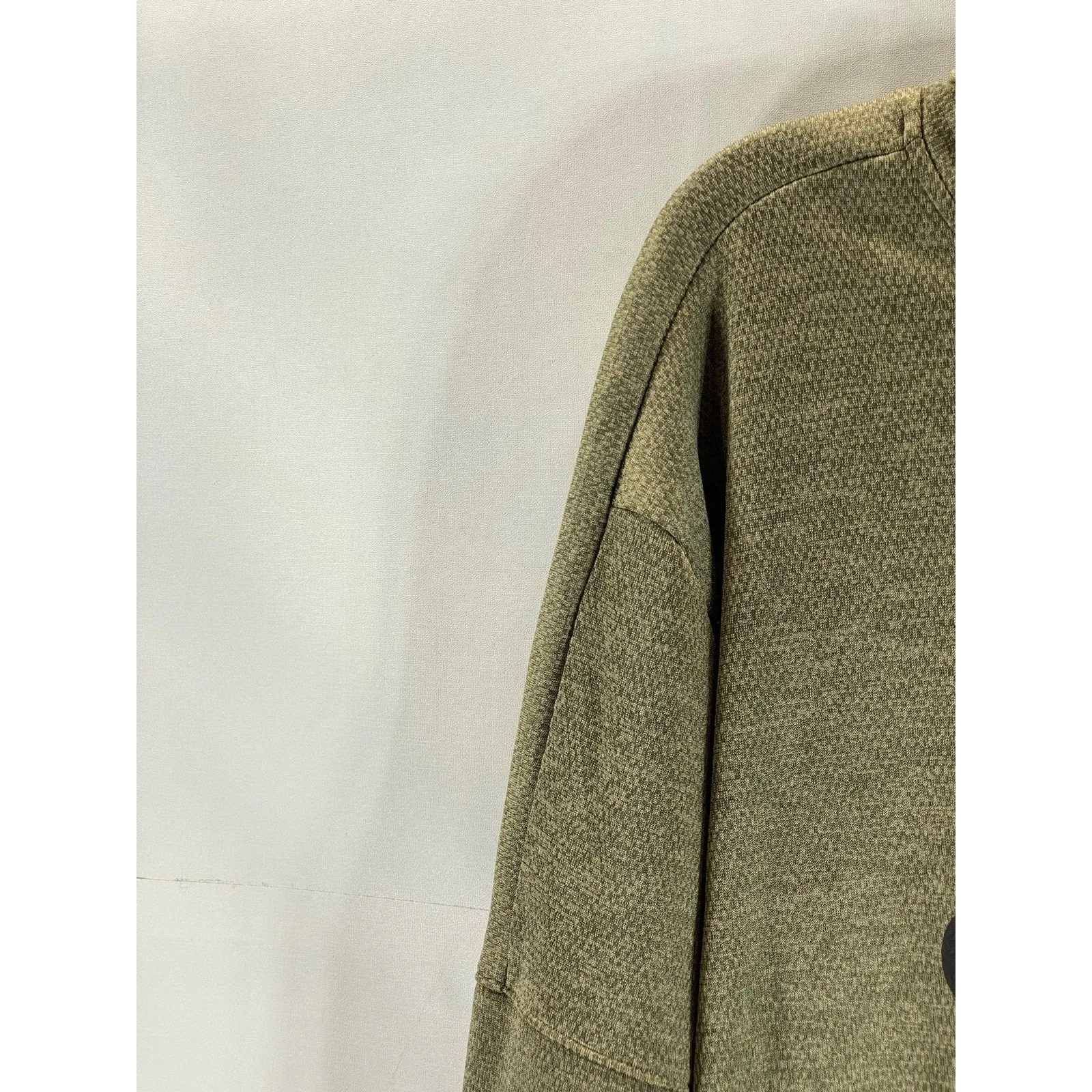 ADIDAS Men's Olive Green Logo Performance Fleece Pullover Hoodie SZ L