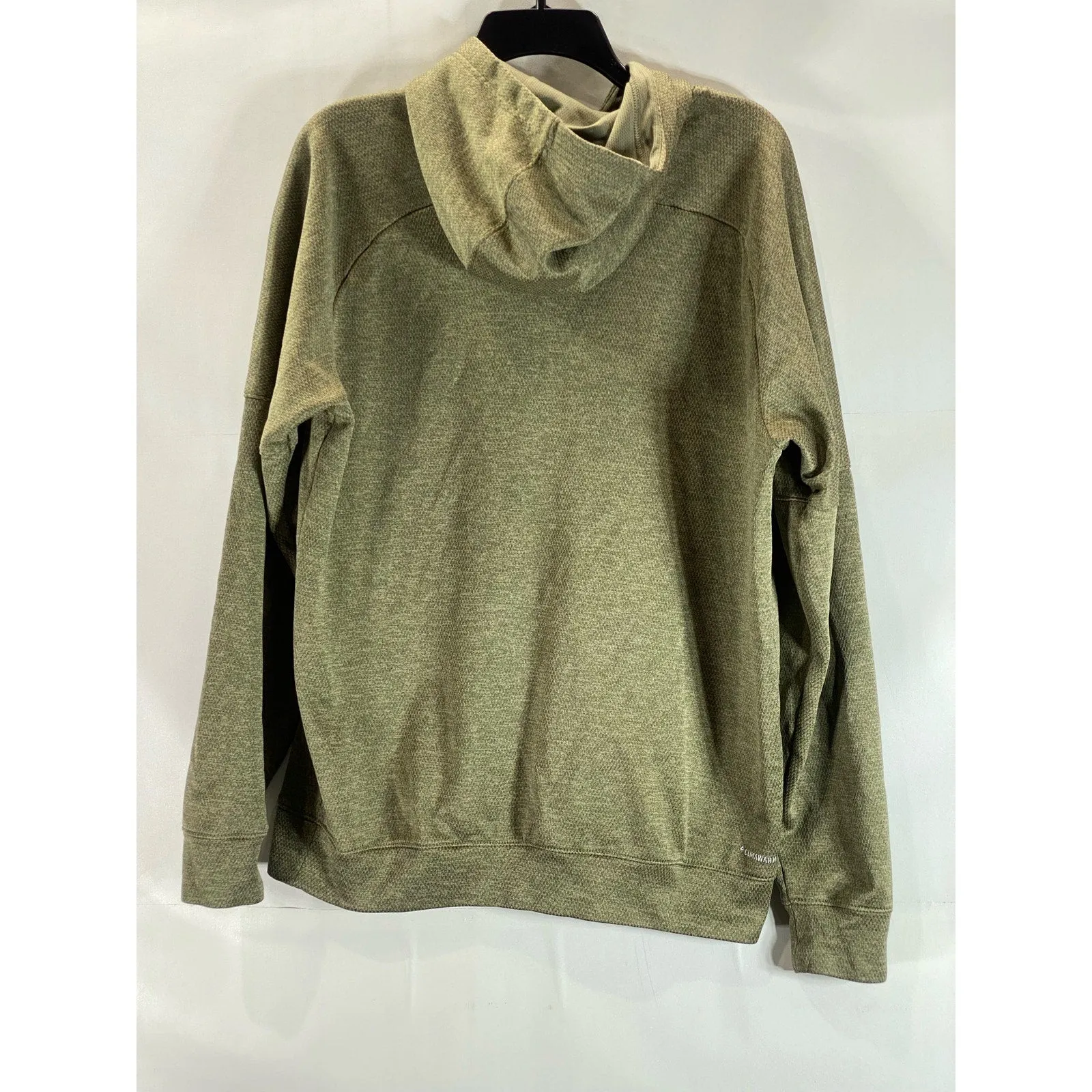 ADIDAS Men's Olive Green Logo Performance Fleece Pullover Hoodie SZ L