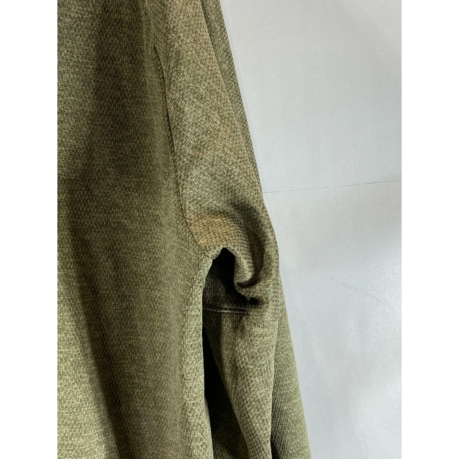 ADIDAS Men's Olive Green Logo Performance Fleece Pullover Hoodie SZ L