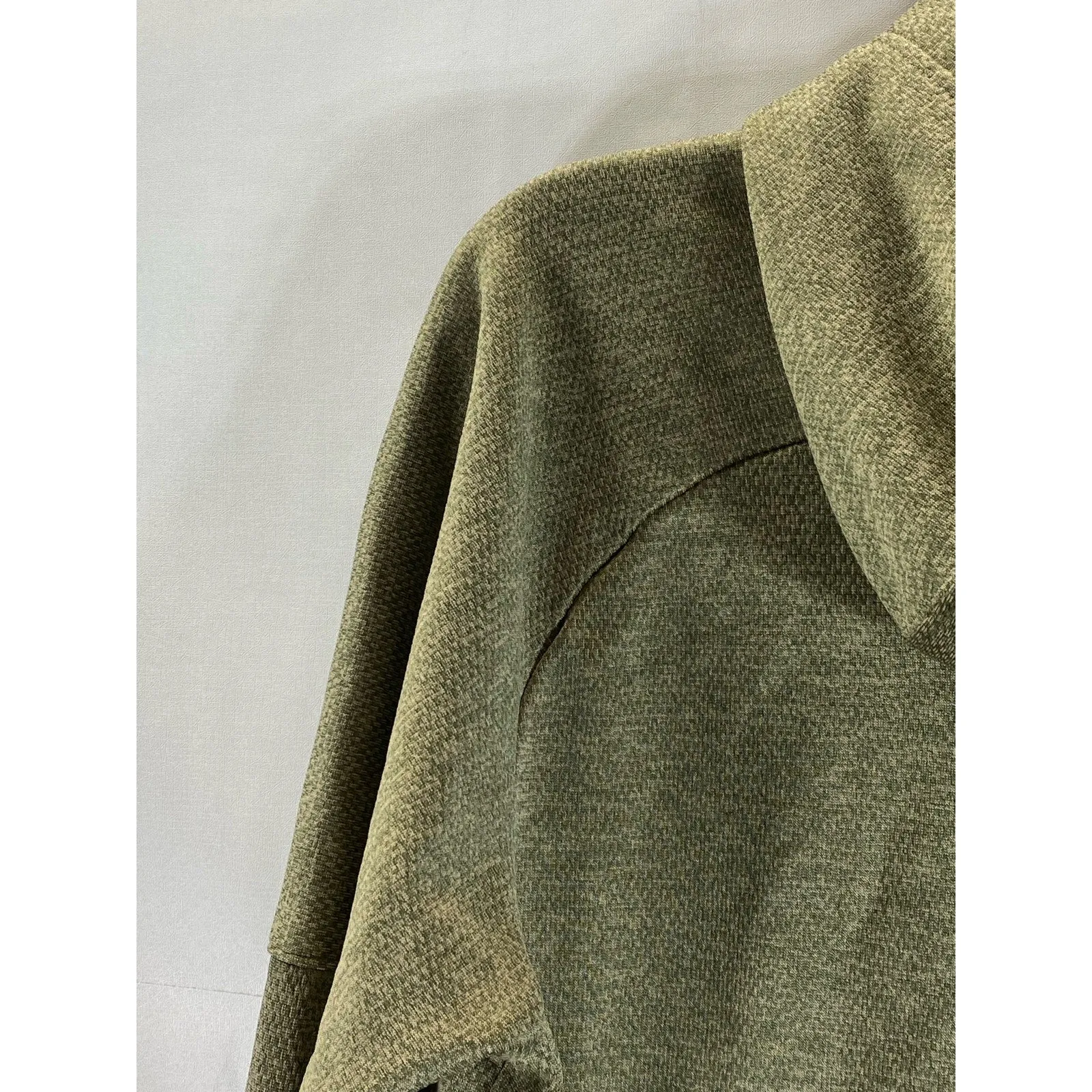 ADIDAS Men's Olive Green Logo Performance Fleece Pullover Hoodie SZ L