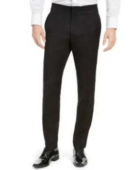Alfani Mens Slim fit Dress Tuxedo Pants 30 / 30 Black Solid Stretch
