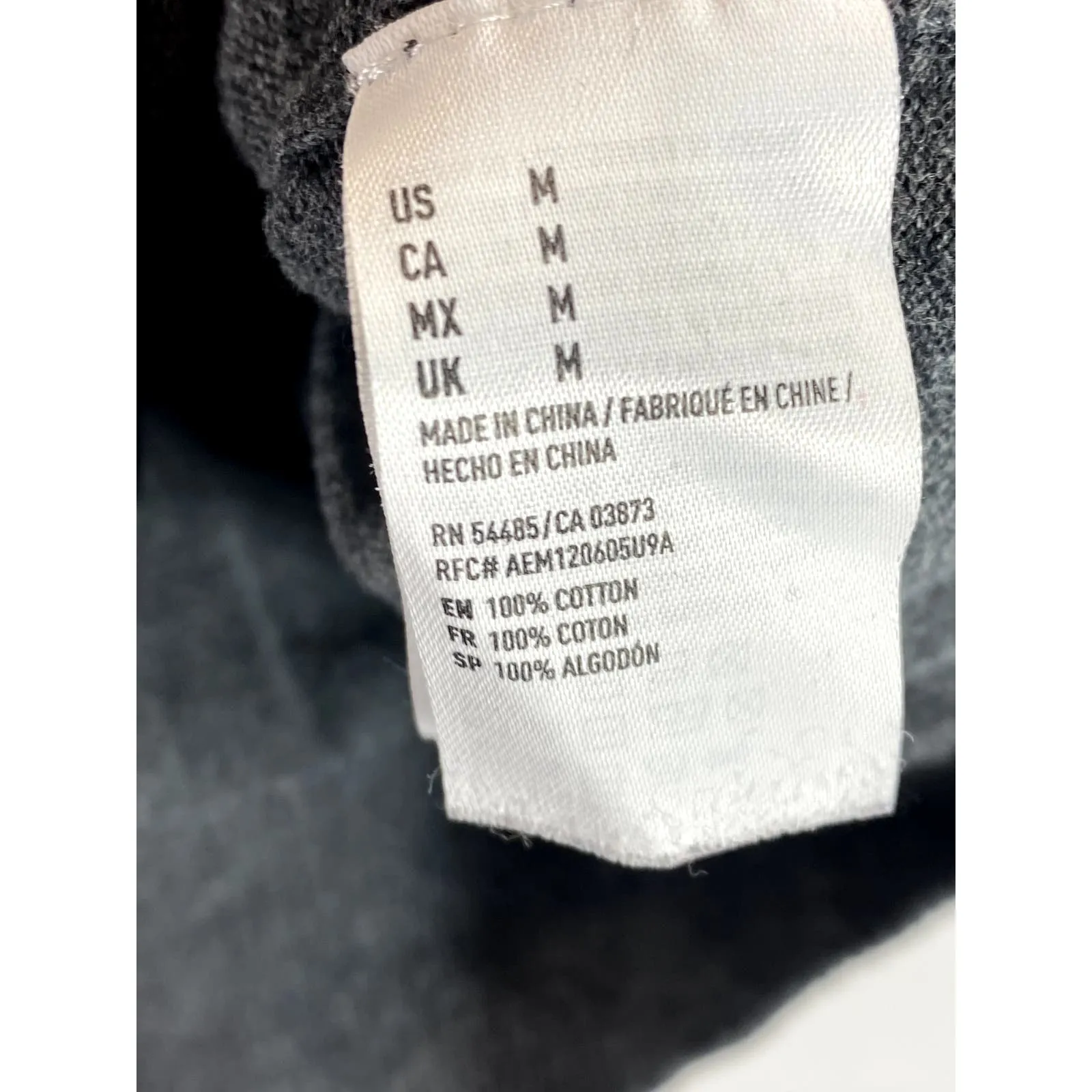 AMERICAN EAGLE OUTFITTERS Men's Black/Grey Colorblock Crewneck Sweater SZ M