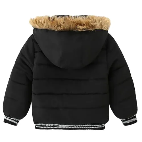 AMIYAN Toddler Boys Down Jacket Fur Collar Hood Thick Warm Winter Snowsuit Coat Parka