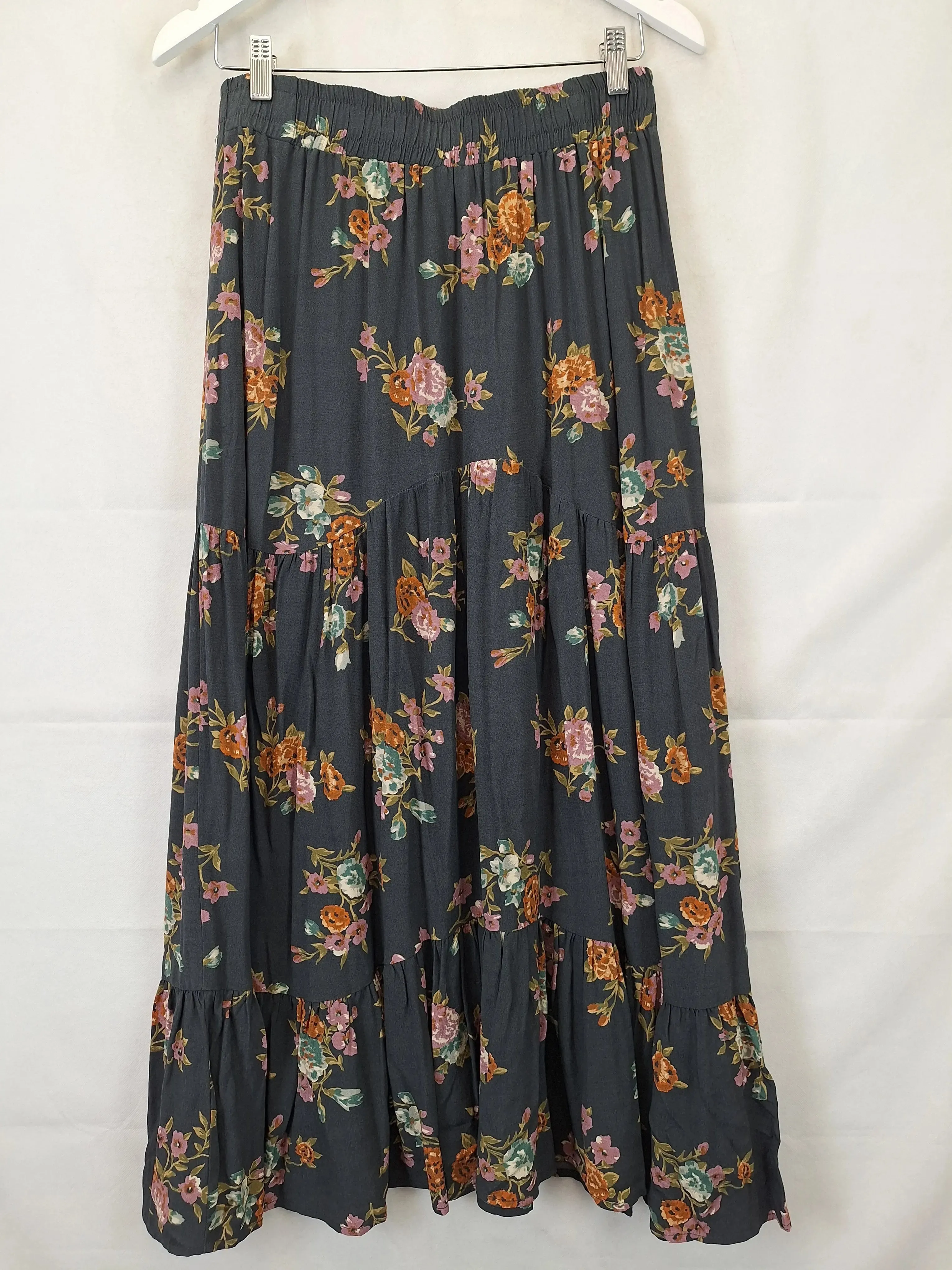 Auguste Muted Midnight Floral Maxi Skirt Size 10