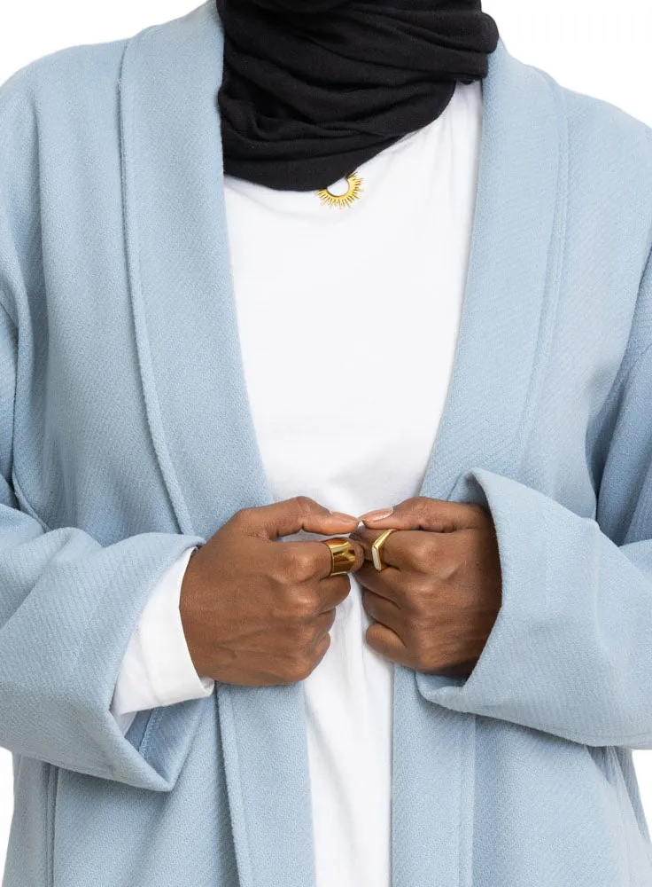 Baby Blue RD-Ribbed L-Feather Jacket