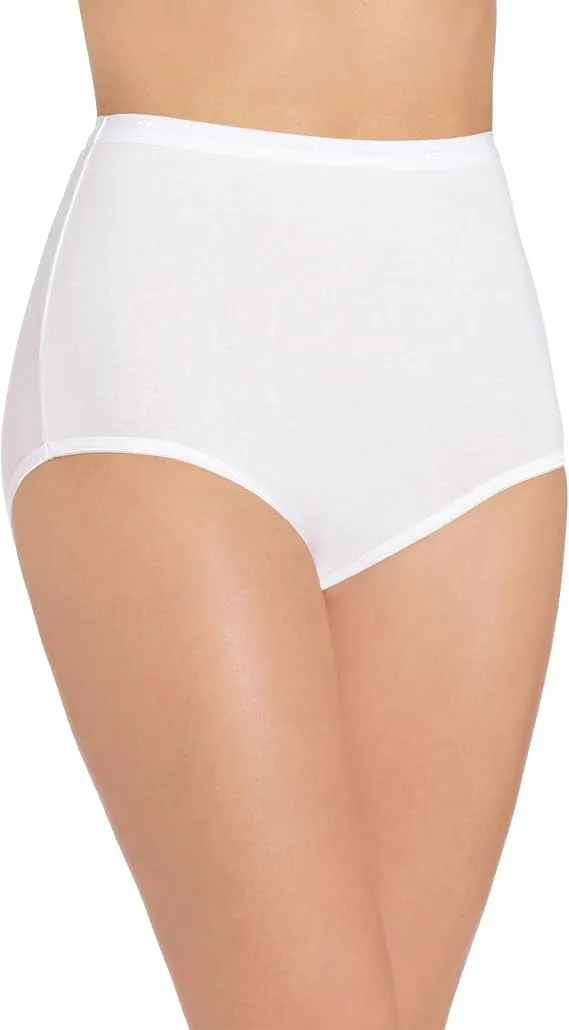 Bali Cotton Full Coverage Underwear Panties  White Size 9 /2XL