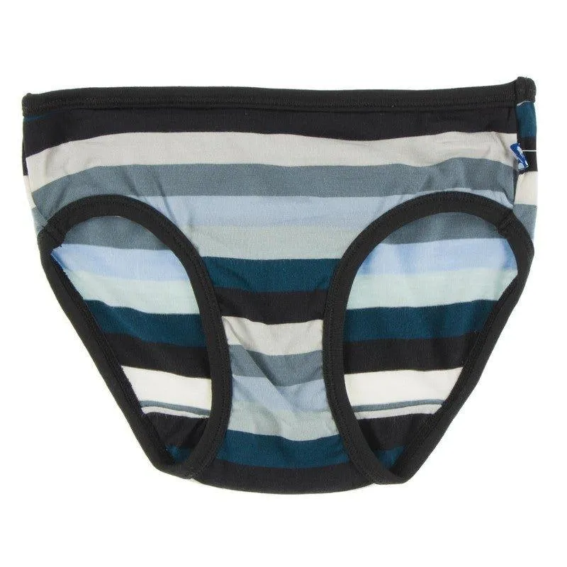 Bamboo Underwear - Meteorology Stripe with Zebra Trim