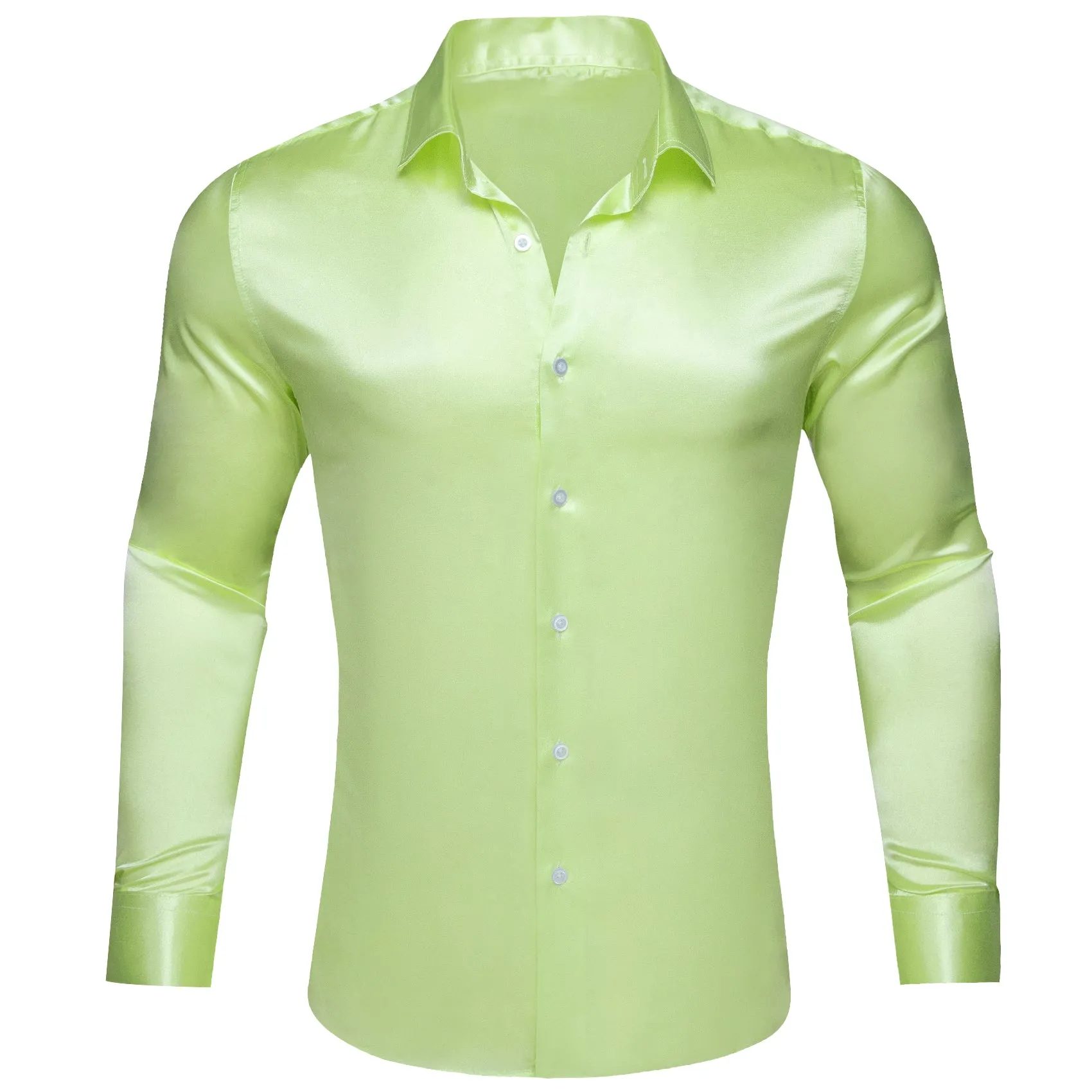 Barry.wang Iime Solid Silk Shirt
