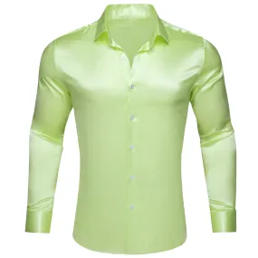 Barry.wang Iime Solid Silk Shirt