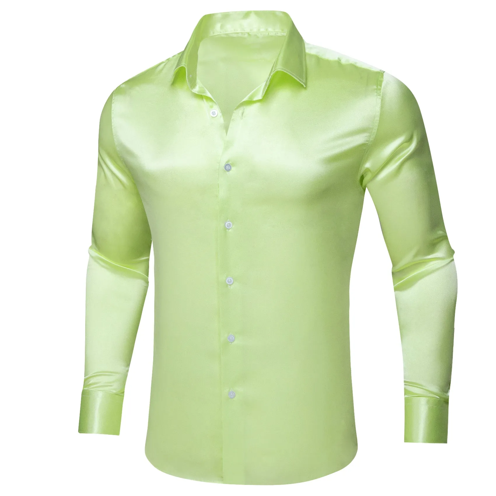 Barry.wang Iime Solid Silk Shirt