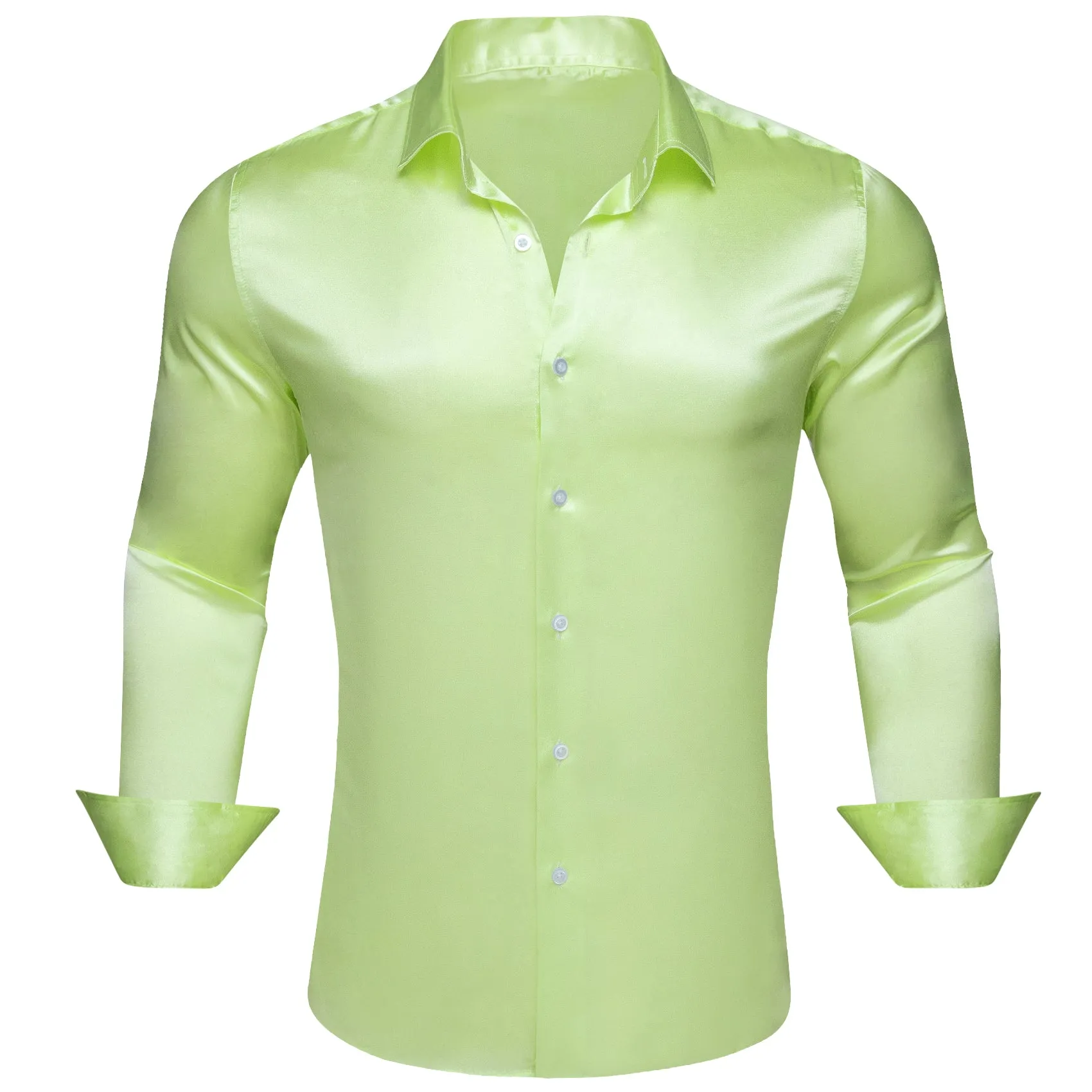 Barry.wang Iime Solid Silk Shirt