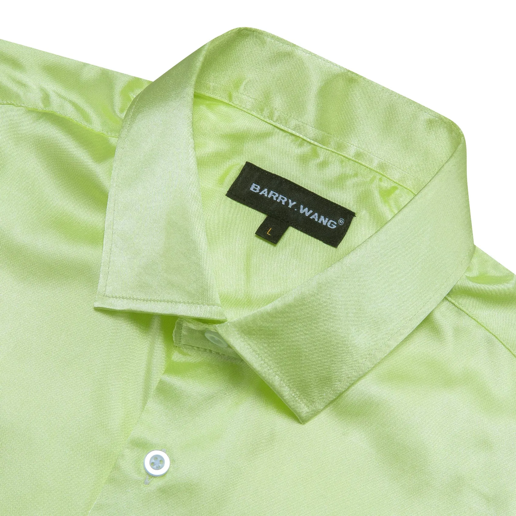 Barry.wang Iime Solid Silk Shirt