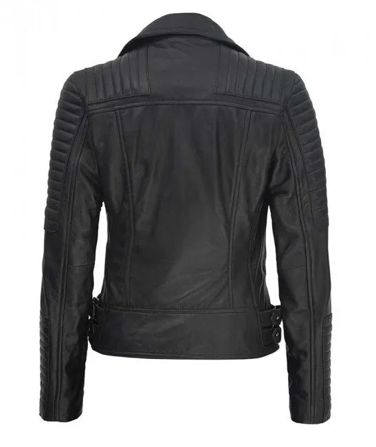 Black Ladies Leather Jacket
