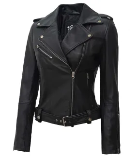 Black Ladies Leather Jacket