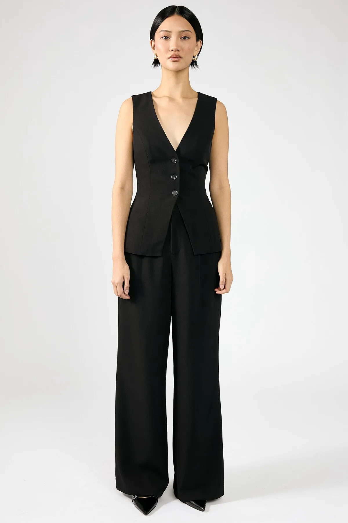 Black Straight-Leg Pants