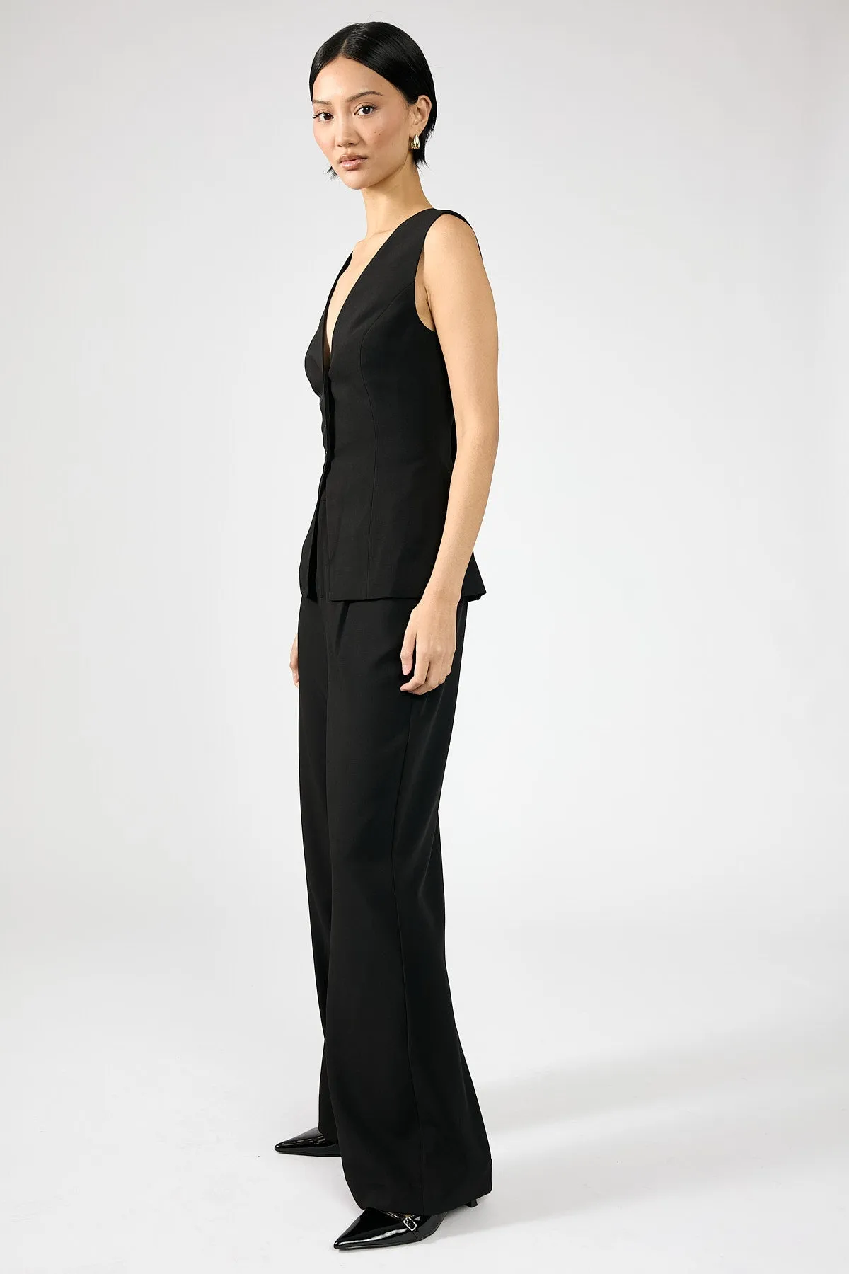 Black Straight-Leg Pants