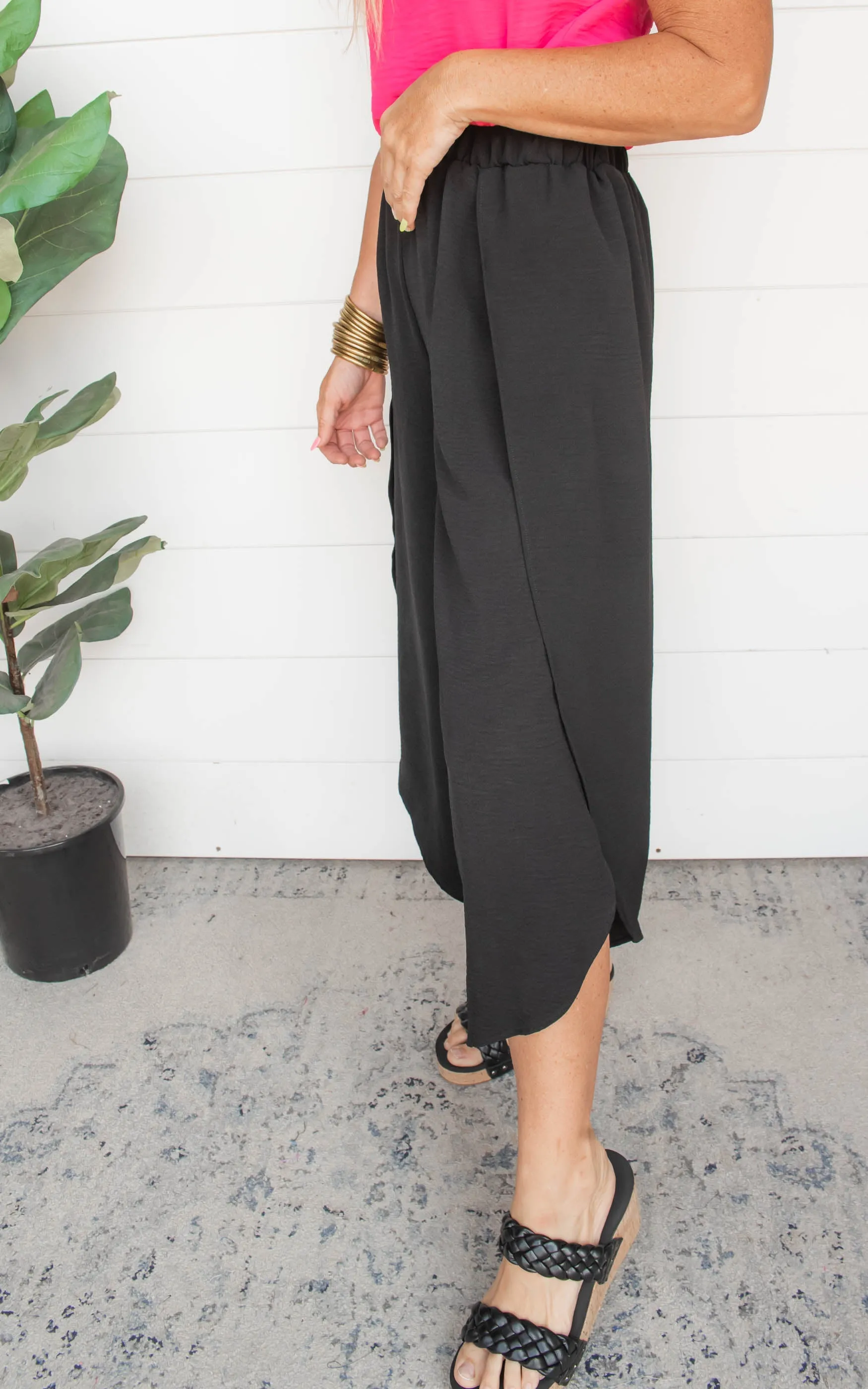 Black Wide Slit Pants | FINAL SALE