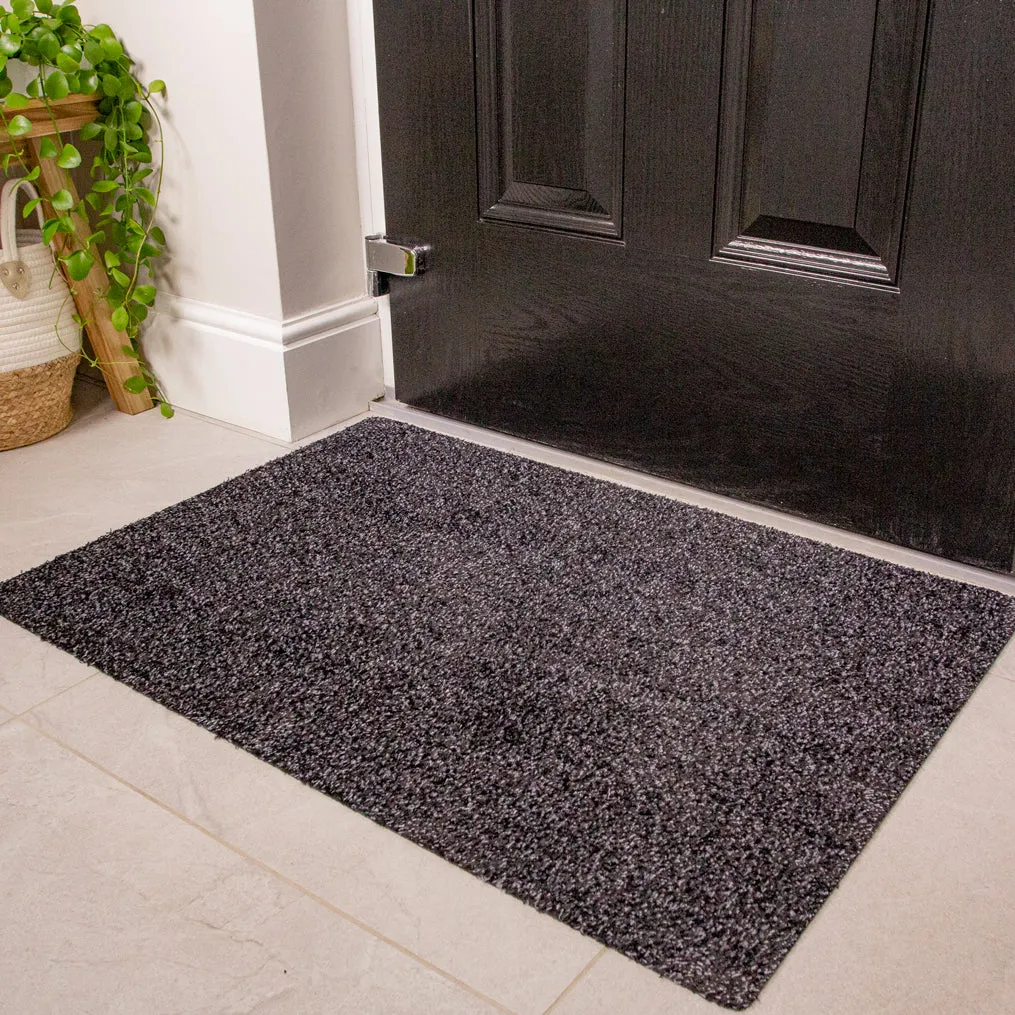 Breeze Charcoal Black Eco-Friendly Washable Thin Doormat