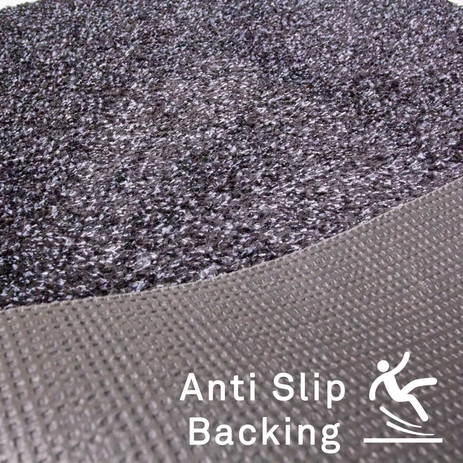 Breeze Charcoal Black Eco-Friendly Washable Thin Doormat