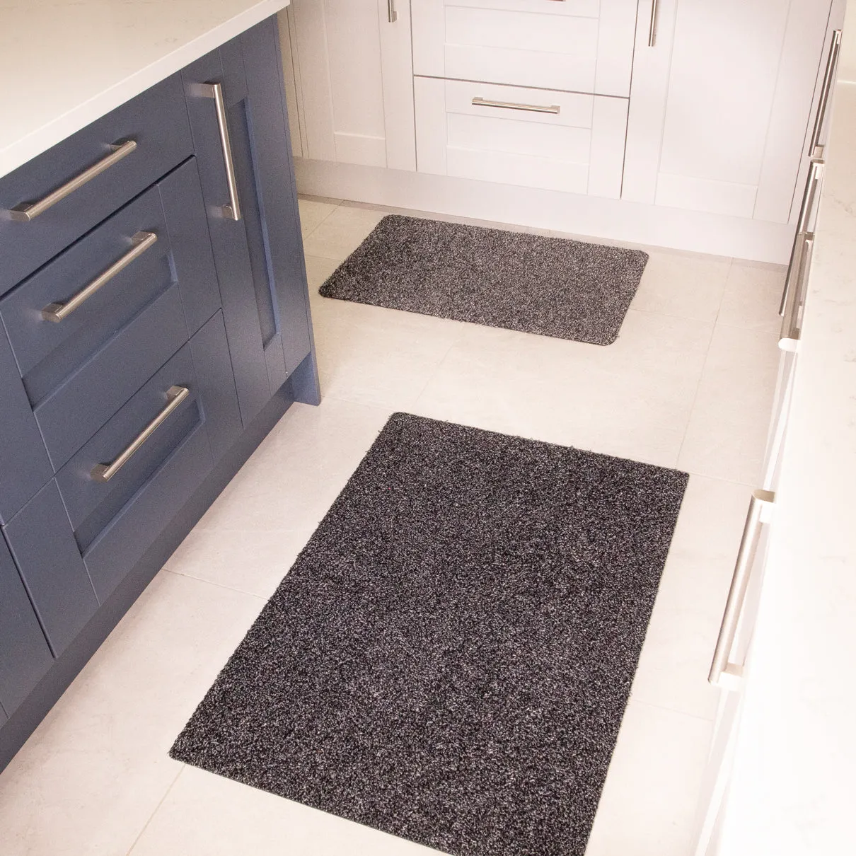 Breeze Charcoal Black Eco-Friendly Washable Thin Doormat