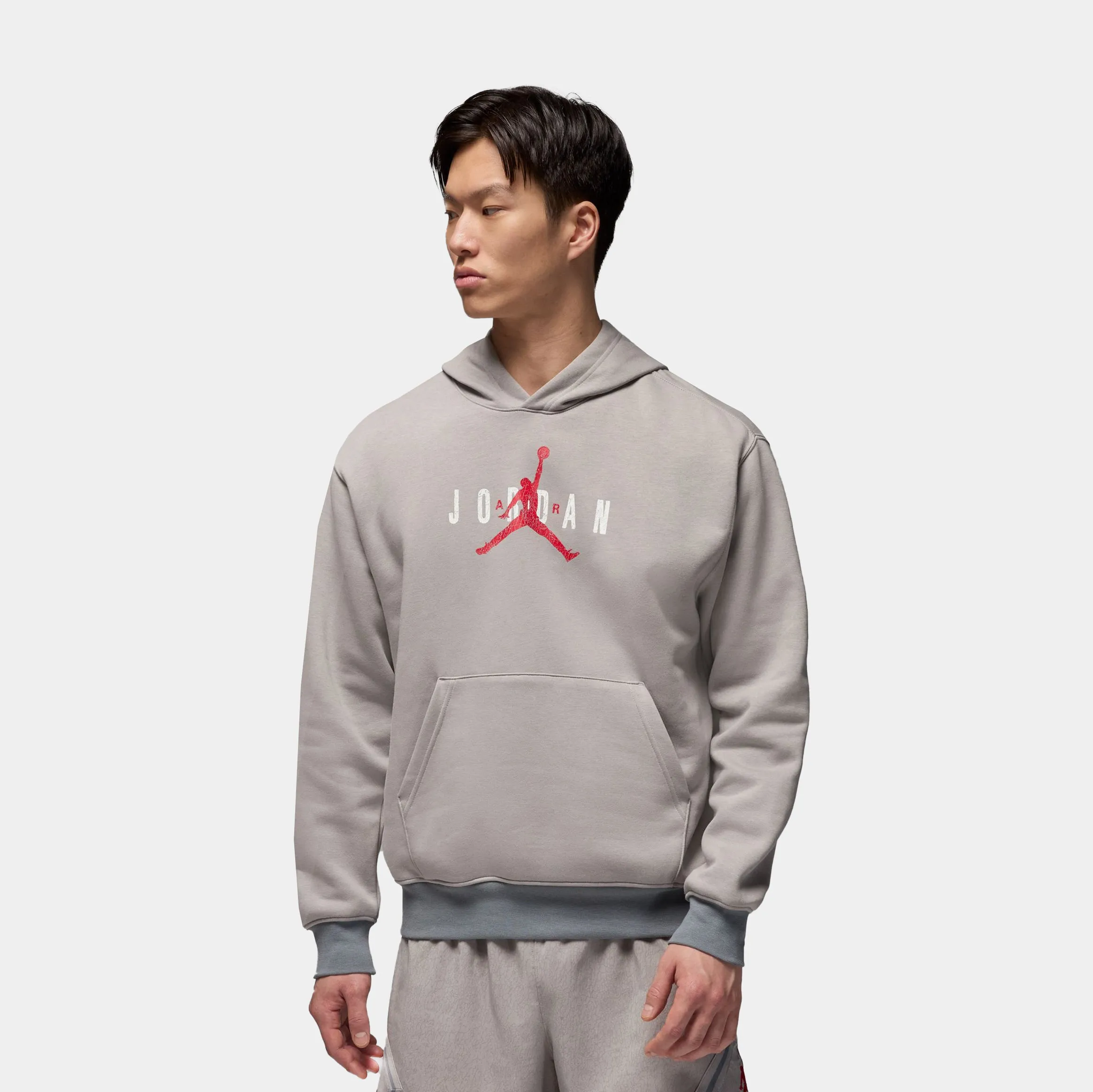 Brooklyn Fleece Jumpman Pullover Mens Hoodie (Medium Grey/Cool Grey)