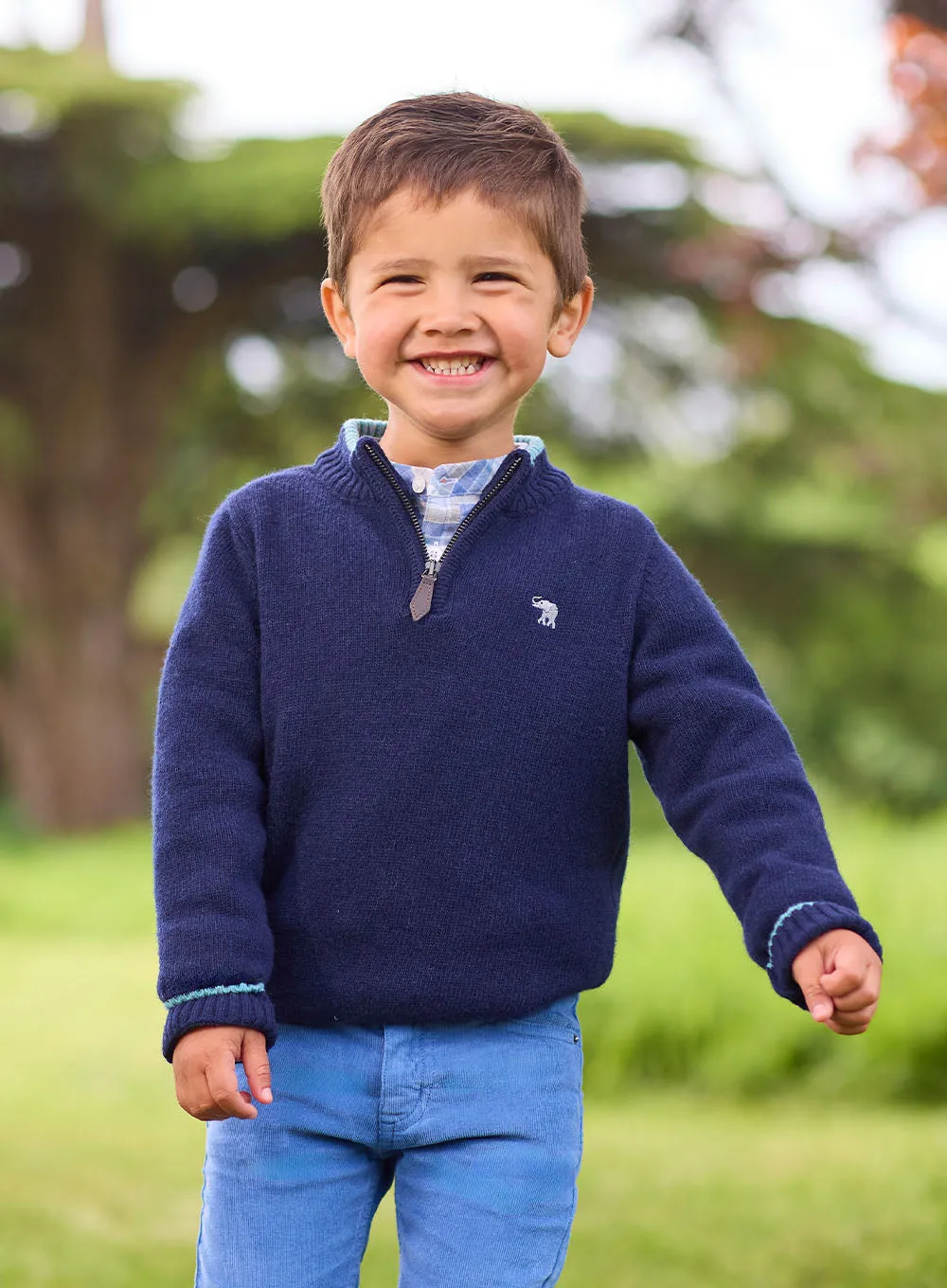 Calum Half-Zip Jumper in Navy