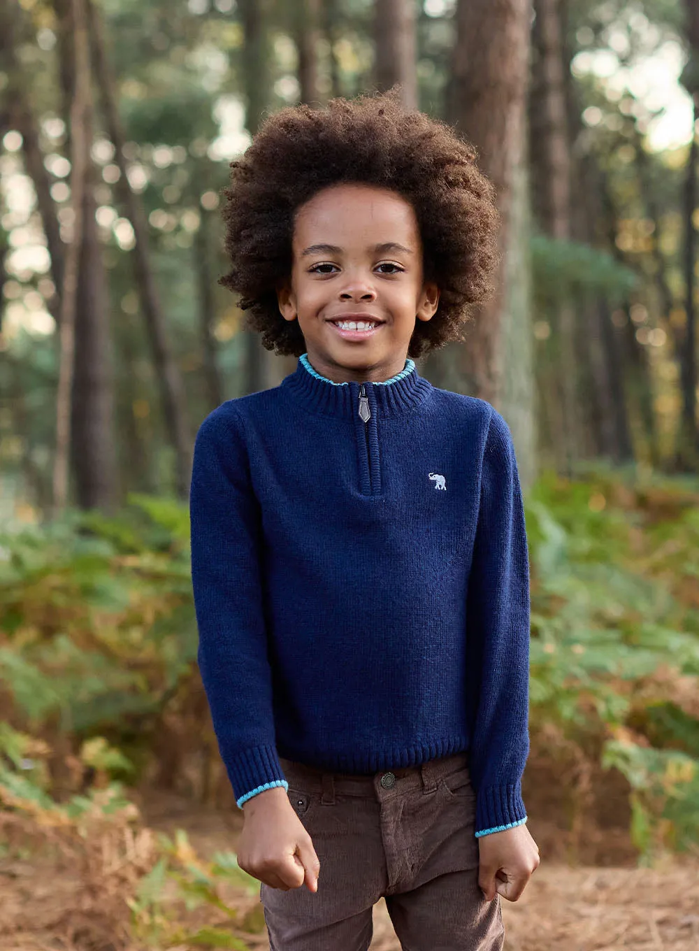 Calum Half-Zip Jumper in Navy