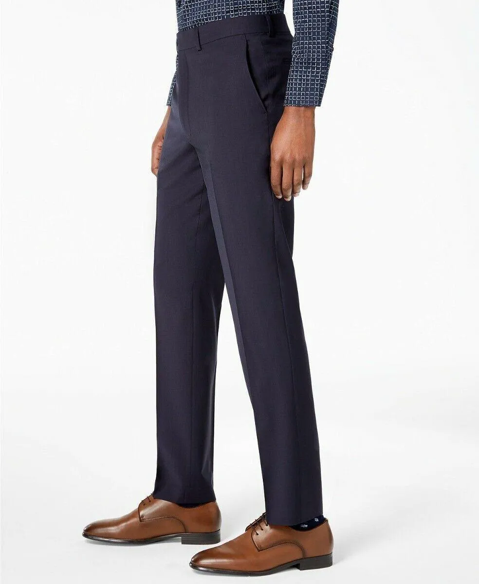 Calvin Klein Mens Slim fit Dress Pants 32 / 34 Blue Solid