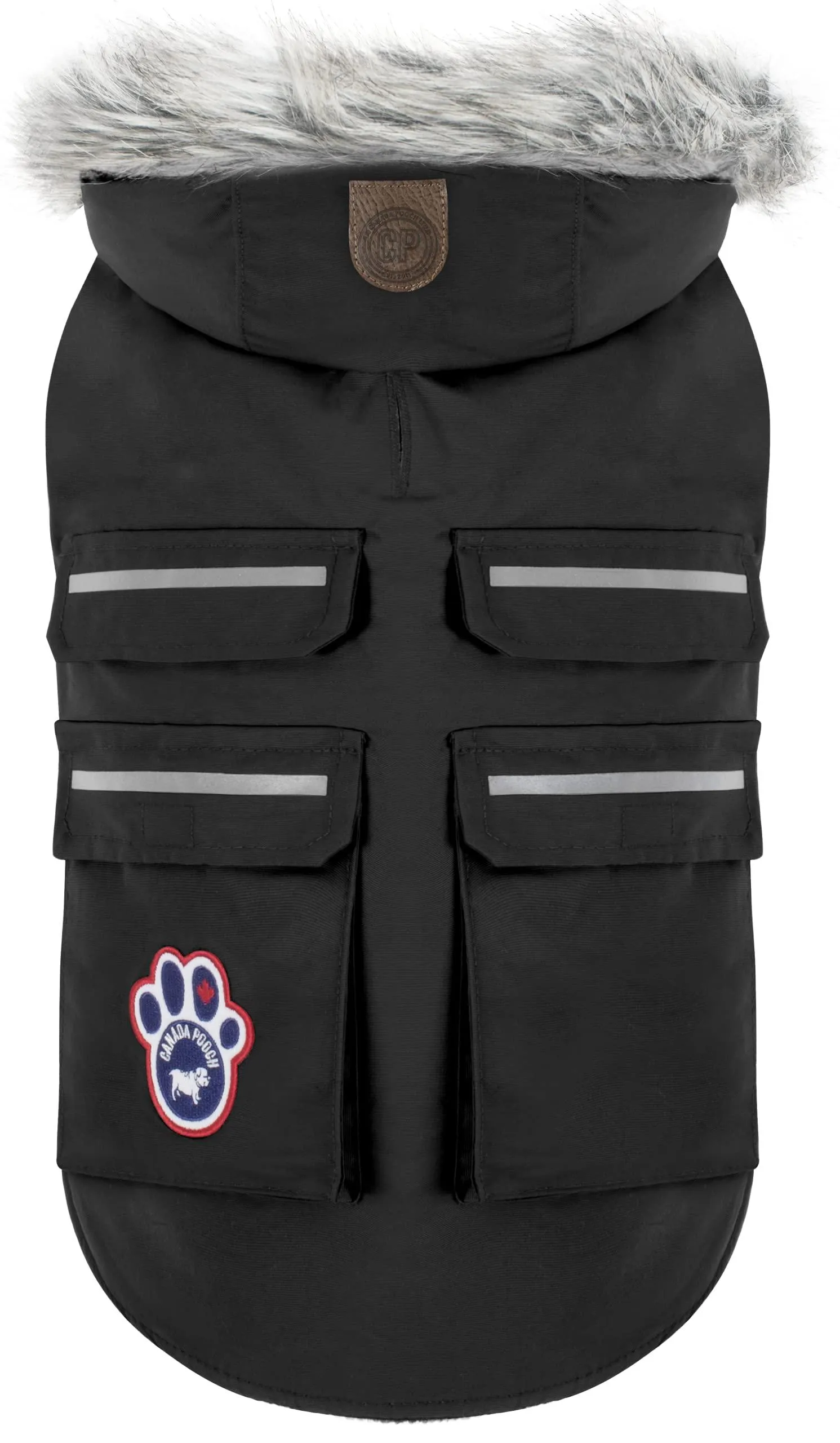 Canada Pooch Everest Explorer Size 18 Black Fleece Lined Insulated Dog Coat