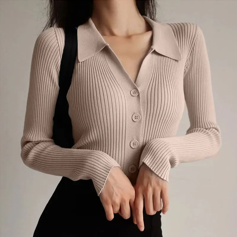 Chloe's Polo | Eleganter gestrickter Stretch-Polopullover für Frauen