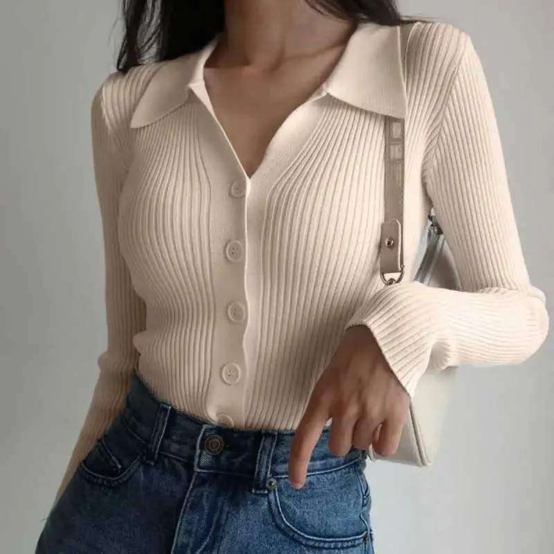 Chloe's Polo | Eleganter gestrickter Stretch-Polopullover für Frauen