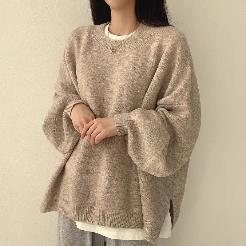 christmas outfit Sonicelife Round Neck Oversized Pullover Sweater