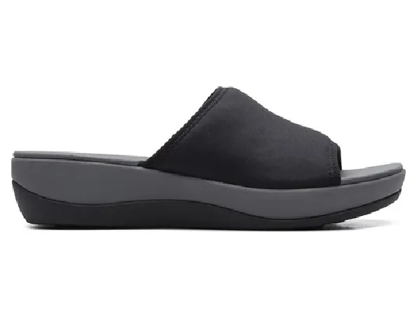 Clarks Women's Arla Nora Slide Sandals - Black Fabric