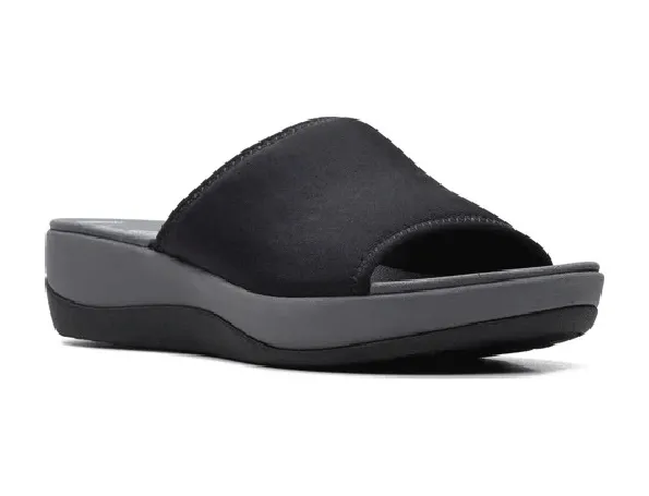 Clarks Women's Arla Nora Slide Sandals - Black Fabric