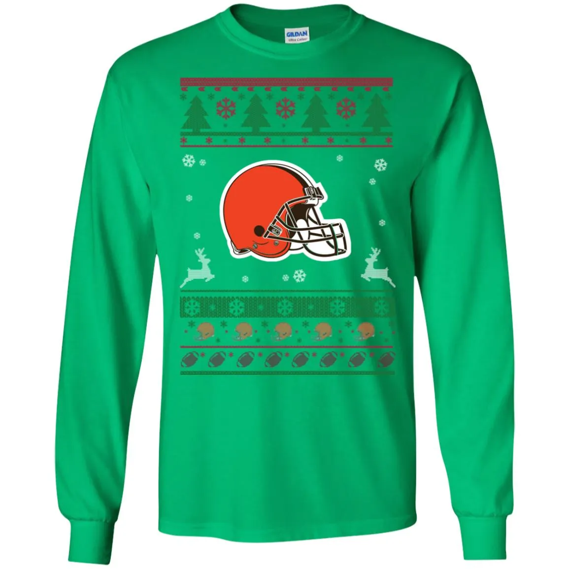 Cleveland Browns Logo Football Teams Ugly Christmas Sweater Men Long SLeeve Shirt