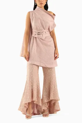 Cowl Neck Dress Top with Pants