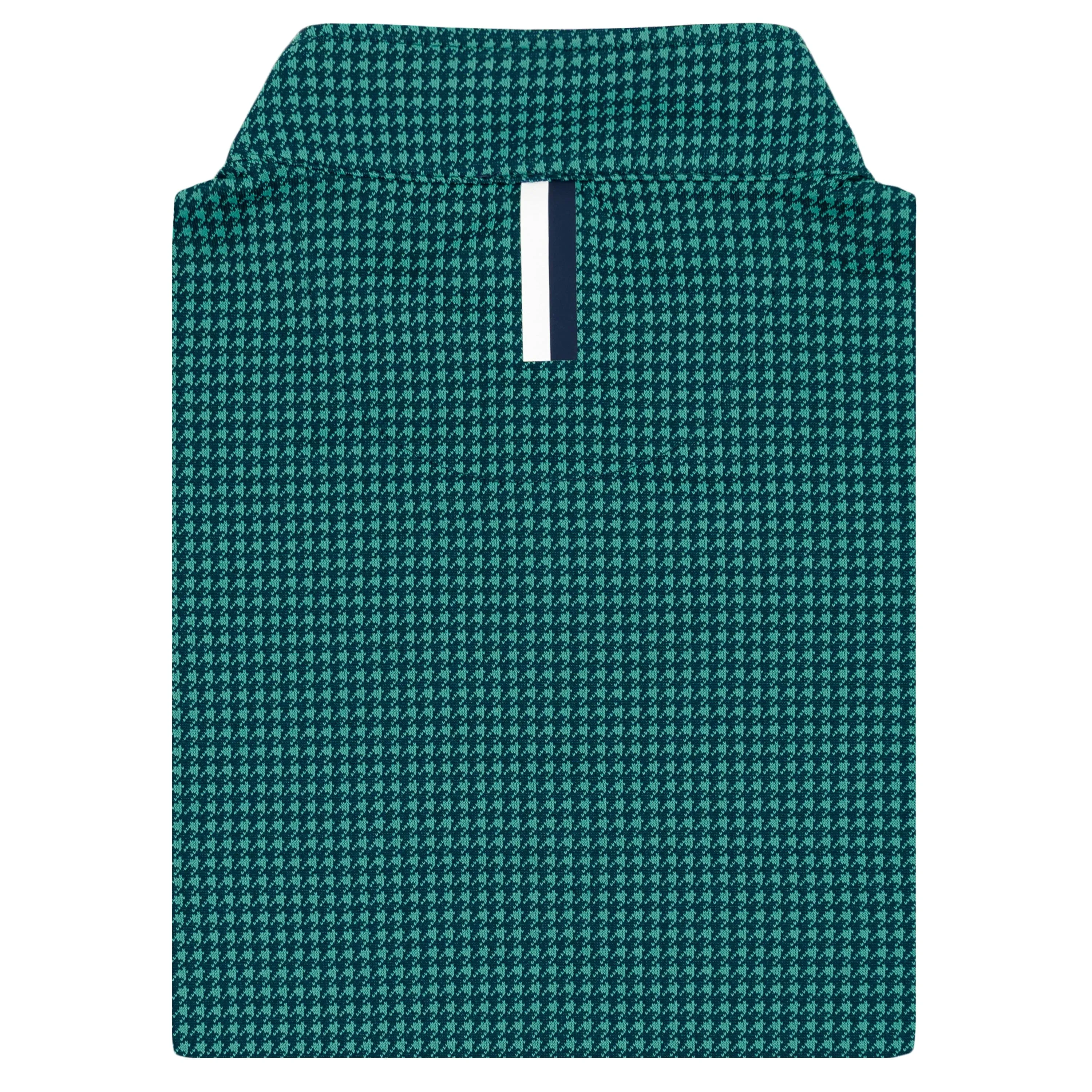 Dogstooth Houndstooth Jacquard Performance Q-Zip | The Dogstooth Houndstooth - Emerald Green/Fleet Navy