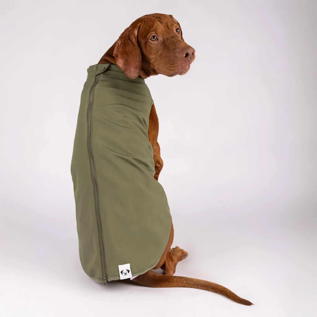 Floofy Fleece Dog Raincoat | Green