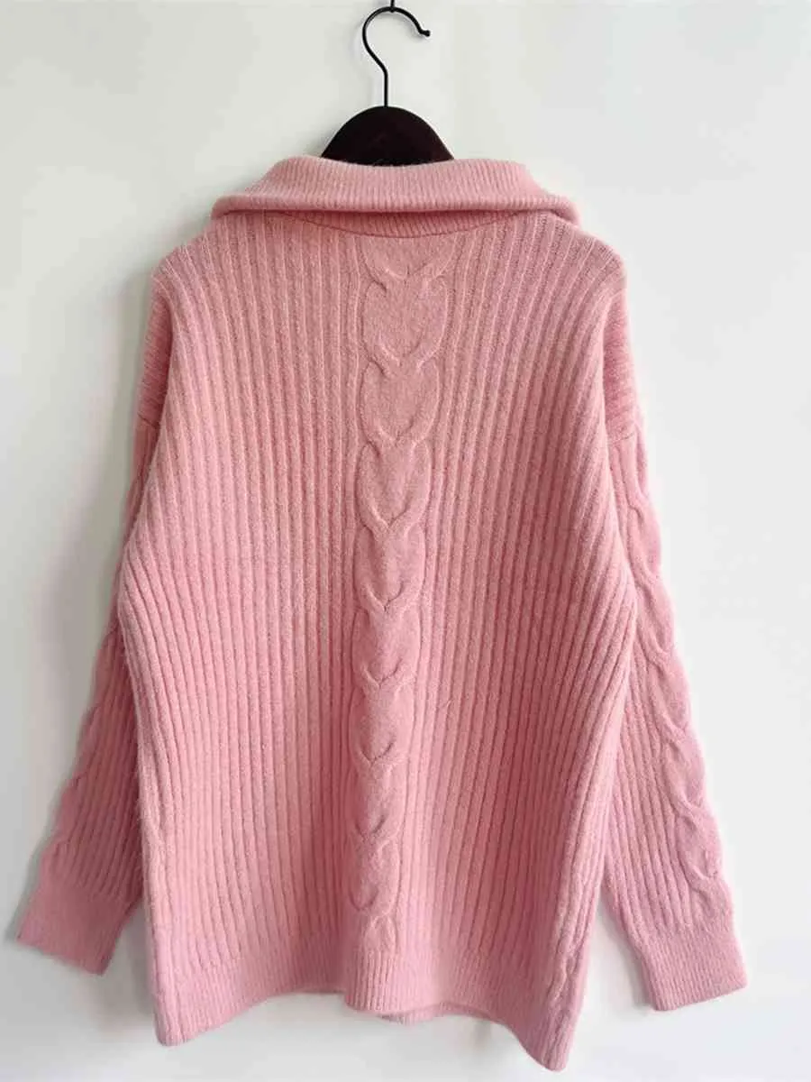 Frozy’s Day Dream Rib-Knit Half Zip Sweater