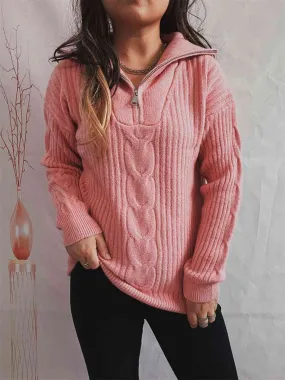 Frozy’s Day Dream Rib-Knit Half Zip Sweater